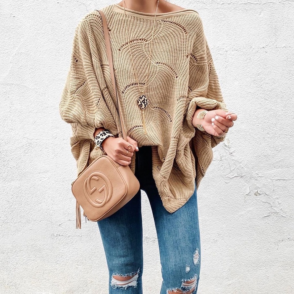 Cozy Blush Oversized Batwing Sleeve Sweater Top - Picture 4 of 7